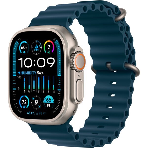 Apple Watch Ultra 2 GPS + Cellular, 49mm Titanium Case with Blue Ocean Band