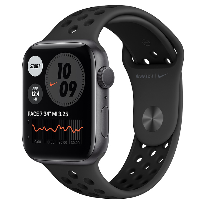 Apple Watch Nike SE GPS, 44mm Space Gray Aluminium Case with Anthracite/Black Nike Sport Band