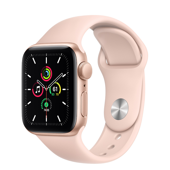 Apple Watch Series SE GPS, 40 mm Gold Aluminum Case with Pink Sand Sport Band