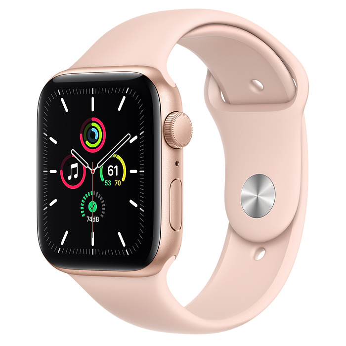 Apple Watch Series SE GPS, 44 mm Gold Aluminum Case with Pink Sand Sport Band